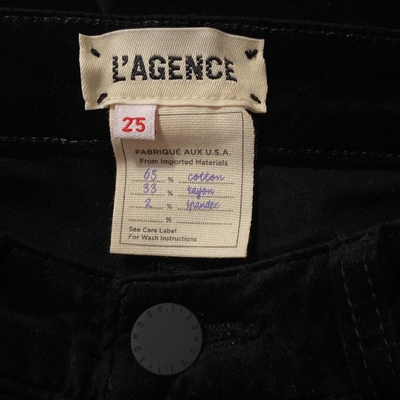 NEW L'AGENCE Margot High Rise Skinny Luxe Velvet 
Size 25” Color Noir - Picture 5 of 7
